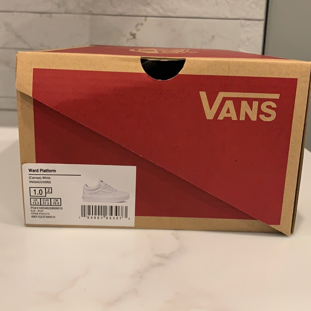 Vans white canvas sneakers